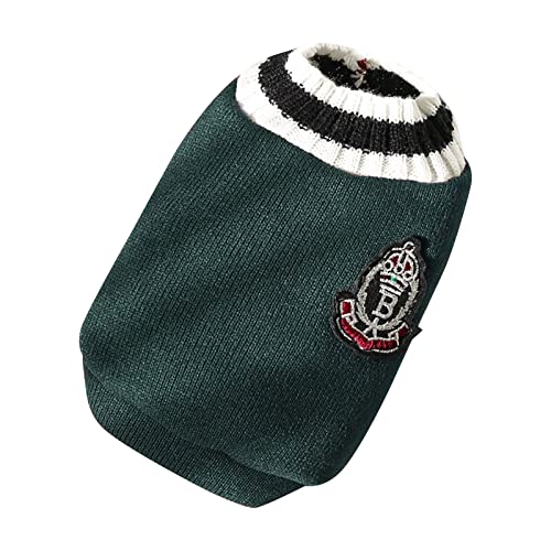 YWBleked Weihnachten Hund Kleidung kleine Katze Winter gestrickte Weste V-Ausschnitt College-Stil Haustier Hund Katze Kleidung Weste Hundemantel Gegen Angst (B, XXXL) von YWBleked