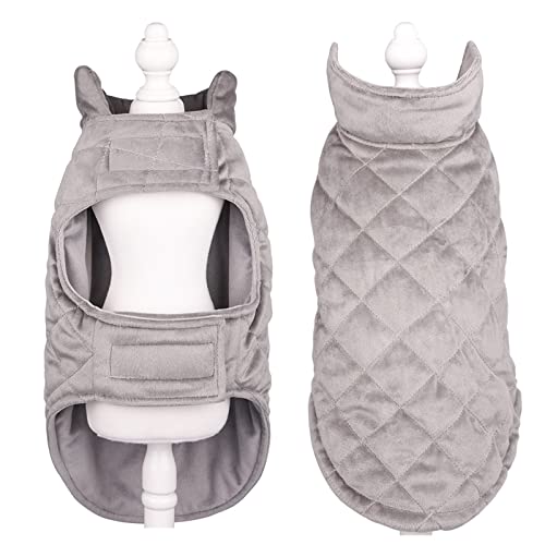 YWBleked Weihnachten Hund Kleidung kleine Katze Winter warme weiche Wolle Hundeweste Cute Graue Kleidung Tierhunde Sweatshirt-Jacke für Hundebekleidung innen Hundepullover Softshell (Grey, M) von YWBleked