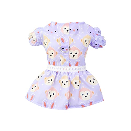 YWBleked Weihnachtskostüm für Katzen Frühlings- Sommer-Welpen-Kleidung AFFE Kaninchen Blumenblütenrock Haustier Kleiderständer Klein (Purple, M) von YWBleked