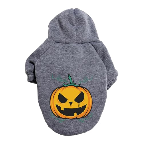 YWBleked Weihnachtskostüm für Katzen Halloween Kürbis Hundepullover Haustierpullover Haustierkleidung Teddy Hundekostüm Roter Hundemantel (Grey, XXXXL) von YWBleked