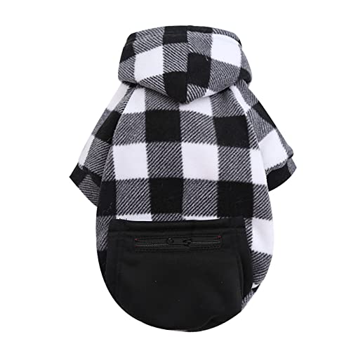 YWBleked Wintermantel Hund Klein Karierte Reißverschlusstasche Weiwang Größe Hundekleidung Katze Haustierkleidung Winter Lieferungen Brustgurt Pflege Zubehör (Grey, 4XL) von YWBleked