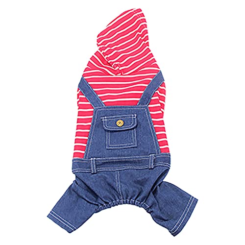 YWBleked Wintermantel Katze Elastischer Stoff Hund Fettes Stück Hundekleidung Jeans Vier Streifen Legged Classic Pet One Pet Kleidung Hunde Strick (M, M) von YWBleked