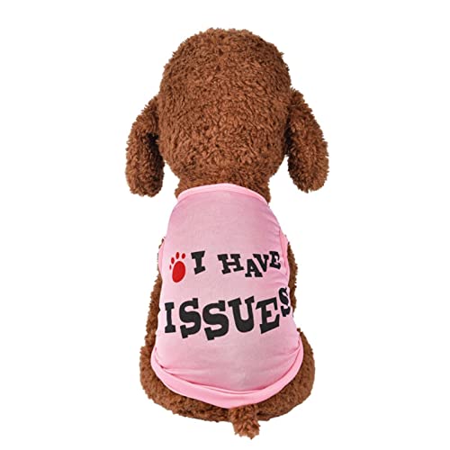 YWBleked Haustier Pullover Katze Pulli Mode-Haustier-Weste-Sommer-atmungsaktive Bequeme Text-Muster-Hundekatzen-Kleidung Hundemantel Rückenlänge 80 cm (Pink, L) von YWBleked