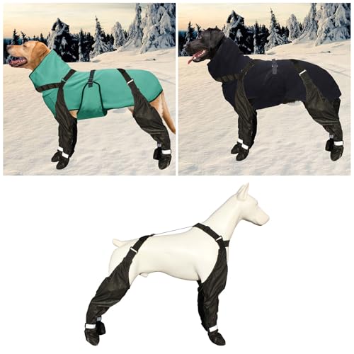 YWBleked Hundeschuhe für Hunde Hundestiefel Wasserdicht Leggings Verstellbar,rutschfeste Hundeschuhe, Reflektierende Hundestiefel & Pfotenschutz für Hunde Wandern, Regnerische (Schwarz, XXL) von YWBleked