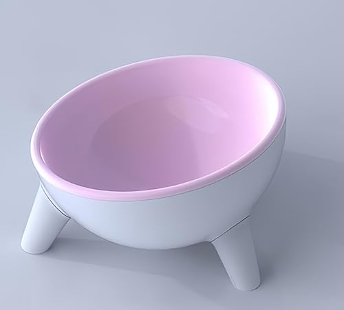 Futternäpfe für Katzen, geneigt, erhöht, erhöht, Futter- und Wasser-Futterspender für Haustiere mit 15° Neigungswinkel, Nackenschutznapf für Katzen und Hunde (Rosa) von ＹＷＨＷＬＸ
