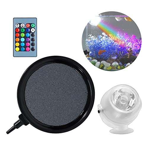 YWNYT Aquarium-Luftstein mit LED-Landschaftslicht, 13 cm, Sauerstoffstein für Aquarien, Blasen, Luftstein und Bunte Atmosphäre von YWNYT