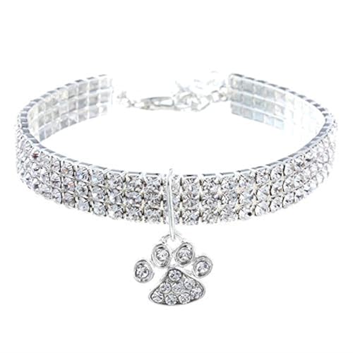 Haustierhalsband mit Diamanten, Hundehalsband, Katzenhalsband, Verstellbarer Kristalldiamant Elastischer Herzklauenanhänger Hochzeitskatze und Hund Kleiner Haustierhalskettenschmuck Haustierhalsband mit Diamanten, Hundehalsband, Katzenhalsband, Verstellbarer Kristalldiamant Elastischer Herzklauenanhänger Hochzeitskatze und Hund Kleiner Haustierhalskettenschmuck von YWNYT