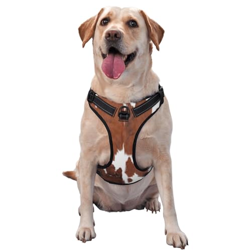 Braunes Rindsleder, Haustiergeschirr, Verstellbares reflektierendes Hundegeschirr, Haustierleinenweste,XL Braunes Rindsleder, Haustiergeschirr, Verstellbares reflektierendes Hundegeschirr, Haustierleinenweste,XL von YXDVPALNE