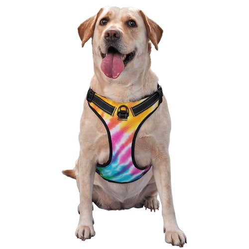 Bunter Spiral-Batik-Regenbogen, Haustiergeschirr, Verstellbares reflektierendes Hundegeschirr, Haustierleinenweste,S Bunter Spiral-Batik-Regenbogen, Haustiergeschirr, Verstellbares reflektierendes Hundegeschirr, Haustierleinenweste,S von YXDVPALNE