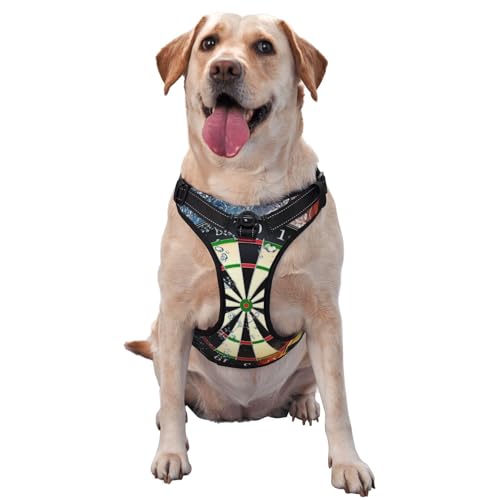 Dartscheibe Bedruckt, Haustiergeschirr, Verstellbares reflektierendes Hundegeschirr, Haustierleinenweste,S Dartscheibe Bedruckt, Haustiergeschirr, Verstellbares reflektierendes Hundegeschirr, Haustierleinenweste,S von YXDVPALNE