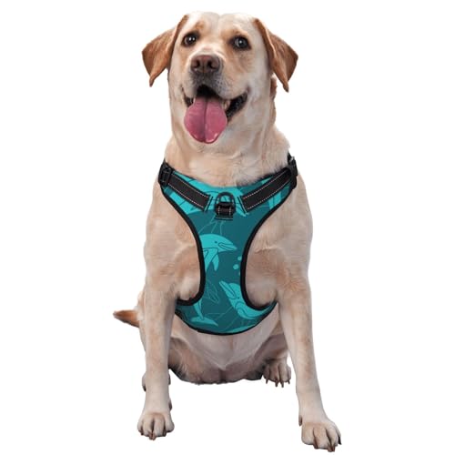 Delfin-Muster, Haustiergeschirr, Verstellbares reflektierendes Hundegeschirr, Haustierleinenweste,S Delfin-Muster, Haustiergeschirr, Verstellbares reflektierendes Hundegeschirr, Haustierleinenweste,S von YXDVPALNE