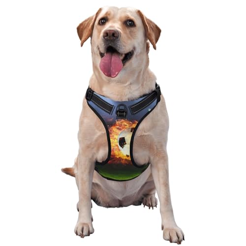 Fußball Bedruckt, Haustiergeschirr, Verstellbares reflektierendes Hundegeschirr, Haustierleinenweste,XL Fußball Bedruckt, Haustiergeschirr, Verstellbares reflektierendes Hundegeschirr, Haustierleinenweste,XL von YXDVPALNE