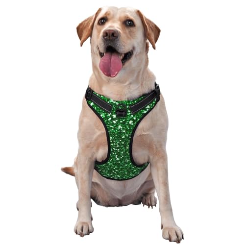 Grüne Pailletten funkeln, Haustiergeschirr, Verstellbares reflektierendes Hundegeschirr, Haustierleinenweste,L Grüne Pailletten funkeln, Haustiergeschirr, Verstellbares reflektierendes Hundegeschirr, Haustierleinenweste,L von YXDVPALNE