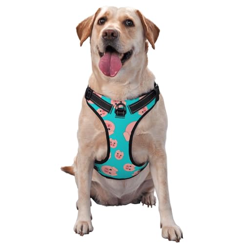 Muster des Schweins, Haustiergeschirr, Verstellbares reflektierendes Hundegeschirr, Haustierleinenweste,XL Muster des Schweins, Haustiergeschirr, Verstellbares reflektierendes Hundegeschirr, Haustierleinenweste,XL von YXDVPALNE