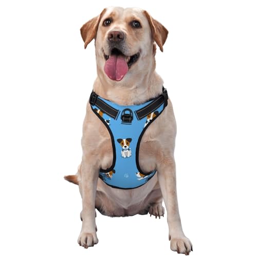 Niedliche Jack Russell Terrier Hunde mit Knochenmuster, Haustiergeschirr, Verstellbares reflektierendes Hundegeschirr, Haustierleinenweste,S Niedliche Jack Russell Terrier Hunde mit Knochenmuster, Haustiergeschirr, Verstellbares reflektierendes Hundegeschirr, Haustierleinenweste,S von YXDVPALNE