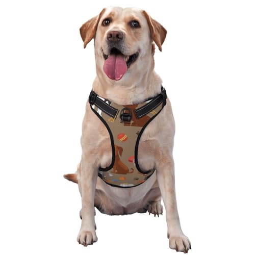 Niedliches lustiges Hundemuster, Haustiergeschirr, Verstellbares reflektierendes Hundegeschirr, Haustierleinenweste,L Niedliches lustiges Hundemuster, Haustiergeschirr, Verstellbares reflektierendes Hundegeschirr, Haustierleinenweste,L von YXDVPALNE
