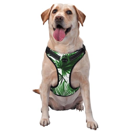 Palmblatt-Druck, Haustiergeschirr, Verstellbares reflektierendes Hundegeschirr, Haustierleinenweste,S Palmblatt-Druck, Haustiergeschirr, Verstellbares reflektierendes Hundegeschirr, Haustierleinenweste,S von YXDVPALNE