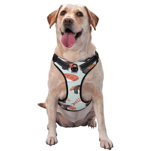 Sushi, Haustiergeschirr, Verstellbares reflektierendes Hundegeschirr, Haustierleinenweste,L Sushi, Haustiergeschirr, Verstellbares reflektierendes Hundegeschirr, Haustierleinenweste,L von YXDVPALNE