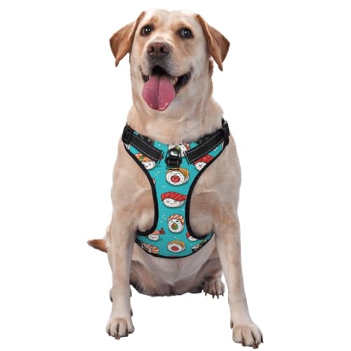Sushi und Sashimi, Haustiergeschirr, Verstellbares reflektierendes Hundegeschirr, Haustierleinenweste,XL Sushi und Sashimi, Haustiergeschirr, Verstellbares reflektierendes Hundegeschirr, Haustierleinenweste,XL von YXDVPALNE