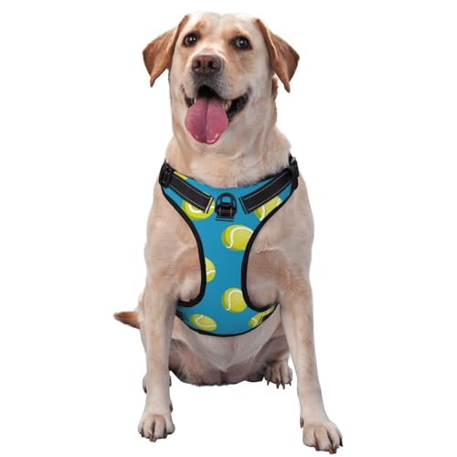 Tennisball Blau, Haustiergeschirr, Verstellbares reflektierendes Hundegeschirr, Haustierleinenweste,XL Tennisball Blau, Haustiergeschirr, Verstellbares reflektierendes Hundegeschirr, Haustierleinenweste,XL von YXDVPALNE