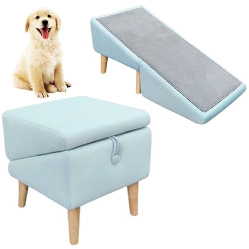 Split-Faltbare Hundetreppe, 2-in-1 rutschfeste Haustiertreppe für kleine Hunde und Katzen, Haustierrampe und Faltbarer ergonomischer Hocker für Couch und Bett Split-Faltbare Hundetreppe, 2-in-1 rutschfeste Haustiertreppe für kleine Hunde und Katzen, Haustierrampe und Faltbarer ergonomischer Hocker für Couch und Bett von YXHGNNS