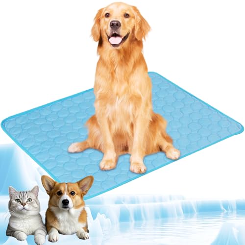 YXHZVON Haustier Kühlmatte, Waschbares Hundematte, Sommer Kühlkissen für Hunde, Selbst Kühlende Hundematte für Zuhause Unterwegs oder im Auto, 150 x 100cm, 2XL, Blau YXHZVON Haustier Kühlmatte, Waschbares Hundematte, Sommer Kühlkissen für Hunde, Selbst Kühlende Hundematte für Zuhause Unterwegs oder im Auto, 150 x 100cm, 2XL, Blau von YXHZVON