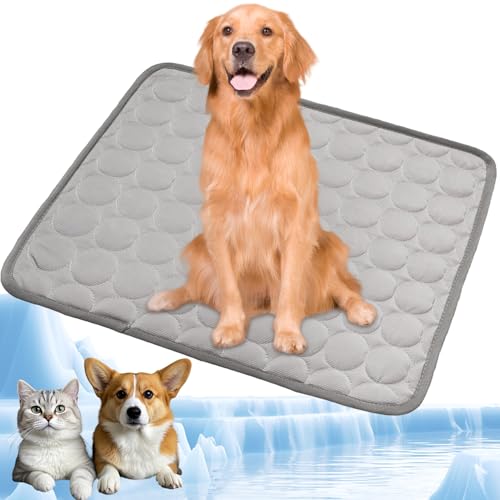 YXHZVON Haustier Kühlmatte, Waschbares Hundematte, Sommer Kühlkissen für Hunde, Selbst Kühlende Hundematte für Zuhause Unterwegs oder im Auto, 150 x 100cm, 2XL, Grau von YXHZVON