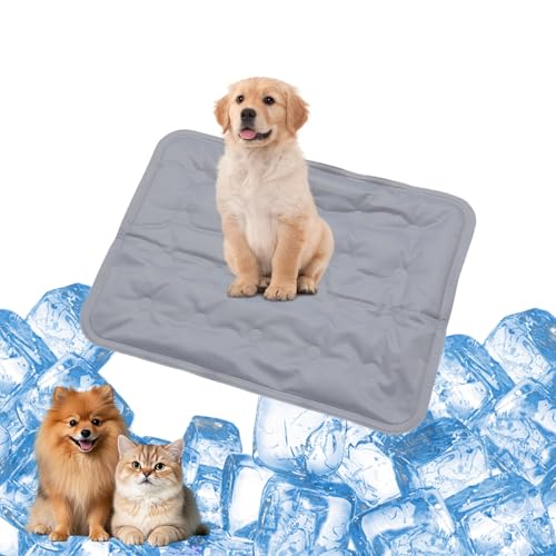 YXHZVON Hunde-Kühlmatte, 30 x 40 cm Kühldecke Katzen, selbstkühlende Haustier-Kühlmatte für Hunde und Katzen im Innen- und Außenbereich, Grau von YXHZVON