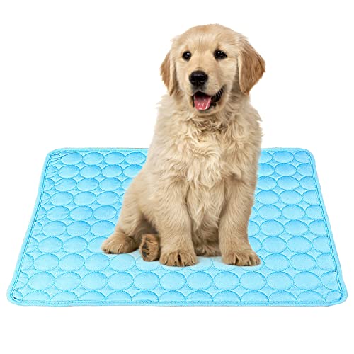 YXHZVON Kühlmatte Hund & Katzen, 60 x 50 cm Haustier Kühlmatte, Selbst Kühlende Hundematte Sommer, Kühlkissen Hund Matte, Cooling Mat for Dog Cat Pets, Größe: M (Blau) von YXHZVON