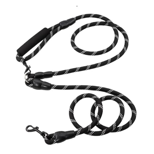 Joggingleine Hunde Freihändige Hundeleinen for Gassigehen, Laufseil, 2,4m lang, verstellbare Doppelleinen, Hundeseile(Black 1.0x240cm) von YXINAER