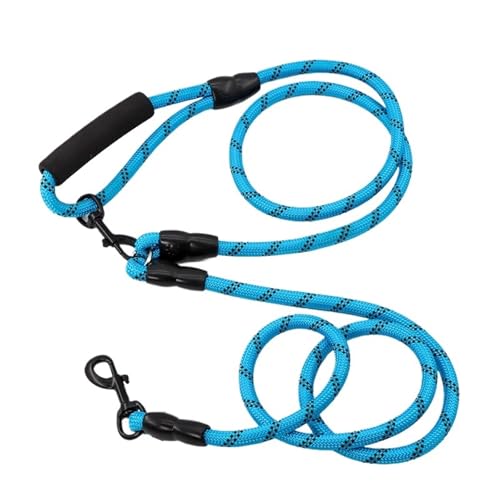 Joggingleine Hunde Freihändige Hundeleinen for Gassigehen, Laufseil, 2,4m lang, verstellbare Doppelleinen, Hundeseile(Blue 1.0x240cm) von YXINAER