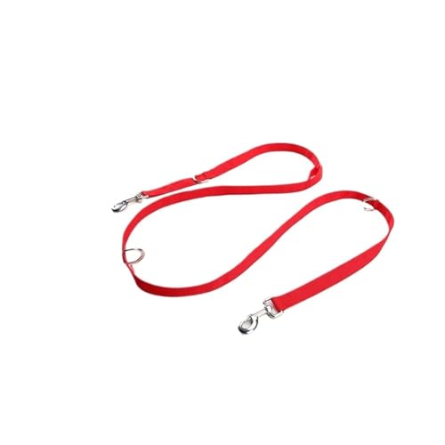Joggingleine Hunde Freihändige Hundeleinen for Gassigehen, Laufseil, 2,4m lang, verstellbare Doppelleinen, Hundeseile(Red 2.5x200cm) von YXINAER