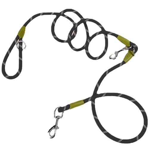 Joggingleine Hunde Freihändiger Hundegürtel, Verstellbarer Doppelgürtel for Gassigehen mit dem Hund, Schultergurt for Hunde, Haustierzubehör(Black) von YXINAER