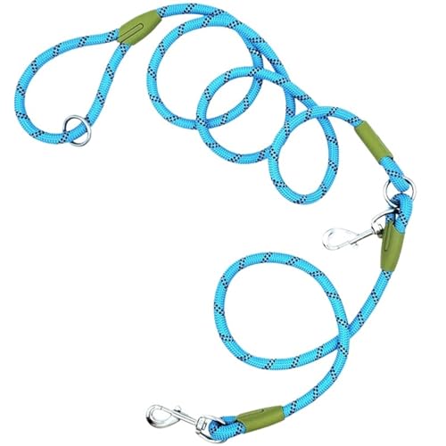 Joggingleine Hunde Freihändiger Hundegürtel, Verstellbarer Doppelgürtel for Gassigehen mit dem Hund, Schultergurt for Hunde, Haustierzubehör(Blue) von YXINAER