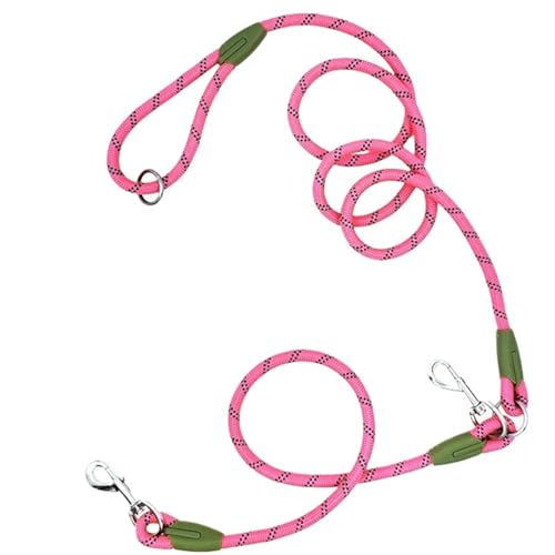Joggingleine Hunde Freihändiger Hundegürtel, Verstellbarer Doppelgürtel for Gassigehen mit dem Hund, Schultergurt for Hunde, Haustierzubehör(Pink) von YXINAER