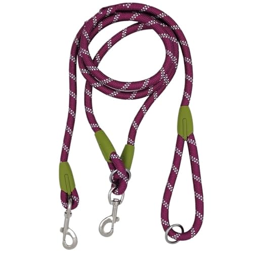 Joggingleine Hunde Freihändiger Hundegürtel, Verstellbarer Doppelgürtel for Gassigehen mit dem Hund, Schultergurt for Hunde, Haustierzubehör(Purple) von YXINAER