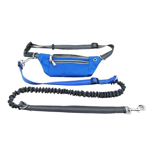 Joggingleine Hunde Hunde Taille Tasche Hände Frei Multifunktions Hund Gürtel Laufen Elastizität Einstellbare Hundeleinen(Blue) von YXINAER