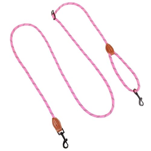 Joggingleine Hunde Hundegurt, Freisprechleinen for Gassigehen, verstellbare Hundekette, multifunktionales Zugseil, 230 cm(Pink) von YXINAER