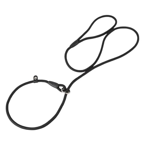 Joggingleine Hunde Hundeketten, Halsbänder, Leinen, strapazierfähiges Nylonseil, kein Ziehen, Haustier-Trainingsgürtel for kleine Hunde, Welpen-Zugseil(Black,M Size 0.8cm x 130cm) von YXINAER