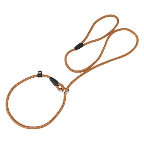 Joggingleine Hunde Hundeketten, Halsbänder, Leinen, strapazierfähiges Nylonseil, kein Ziehen, Haustier-Trainingsgürtel for kleine Hunde, Welpen-Zugseil(Brown,S Size 0.6cm x 130cm) von YXINAER