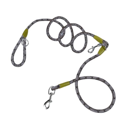 Joggingleine Hunde Nylon-Hundekette, Zugseil, Leine for Laufen, freie Hände, Seilkette for kleine, mittelgroße und große Hunde(Gray,L 1.2x235cm) von YXINAER