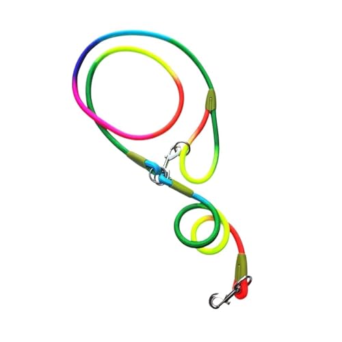 Joggingleine Hunde Nylon-Hundekette, Zugseil, Leinen for Laufen, Gehen mit dem Hund, Seilkette mit freien Händen for kleine und große Hunde(Colourful,1.0CM 240CM) von YXINAER