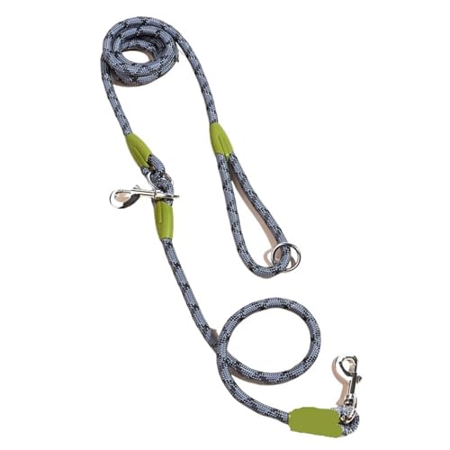 Joggingleine Hunde Nylon-Hundekette, Zugseil, Leinen for Laufen, Gehen mit dem Hund, Seilkette mit freien Händen for kleine und große Hunde(Grey,0.8CM 240CM) von YXINAER