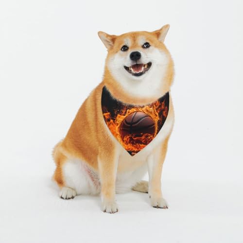 Basketball und Feuer Haustier Schal für Hunde – Dreiecks-Sabber-Schal, geeignet für kleine, mittelgroße und große Hunde, schwarz, Hundehalstücher Basketball und Feuer Haustier Schal für Hunde – Dreiecks-Sabber-Schal, geeignet für kleine, mittelgroße und große Hunde, schwarz, Hundehalstücher von YXLymxDAMAI