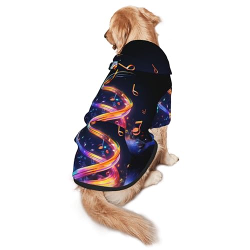 Beautiful Musical Characters Hunde-Kapuzenpullover – Hoodie für mittelgroße und große Hunde – Haustier-Wintermantel, Schwarz von YXLymxDAMAI