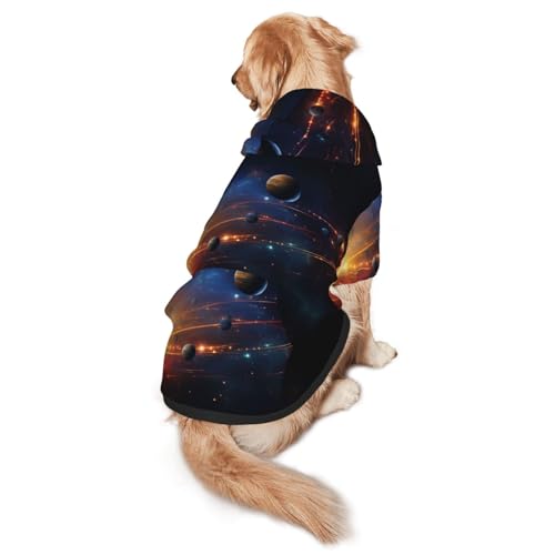 Beautiful Planets Hunde-Kapuzenpullover für mittelgroße und große Hunde, Haustier-Wintermantel, Schwarz Beautiful Planets Hunde-Kapuzenpullover für mittelgroße und große Hunde, Haustier-Wintermantel, Schwarz von YXLymxDAMAI