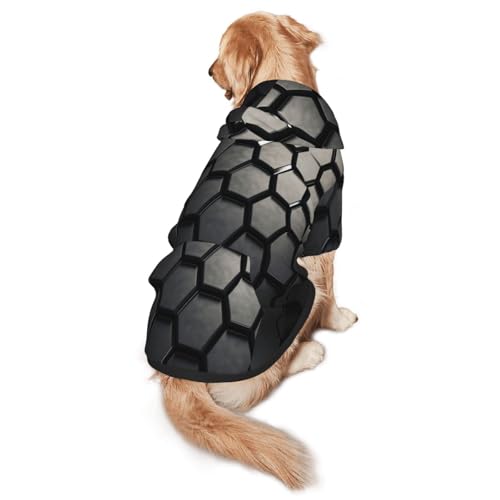 Black Hexagonal Grid Dog Hoodie - Hoodie for Medium and Large Dogs - Pet Winter Coat Black von YXLymxDAMAI