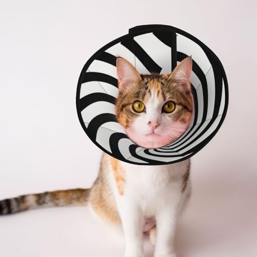 Black and White Dizzy Lines Hundekegelhalsband – Schutzhalsband für Hunde und Katzen, bequemes Haustier-Genesungshalsband für große und mittelgroße Welpen Black and White Dizzy Lines Hundekegelhalsband – Schutzhalsband für Hunde und Katzen, bequemes Haustier-Genesungshalsband für große und mittelgroße Welpen von YXLymxDAMAI