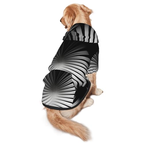 Black and White Glare Hunde-Kapuzenpullover – Hoodie für mittelgroße und große Hunde – Haustier-Wintermantel, Schwarz von YXLymxDAMAI