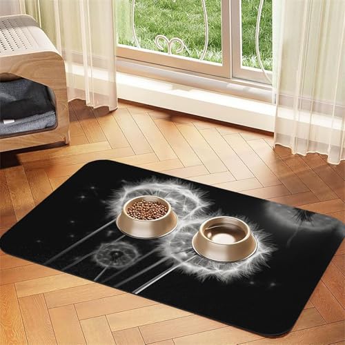 Blooming Dandelion Pet Feeding Mat - Wiederverwendbare und tragbare Futternapf-Matte für Hunde und Katzen, Hunde- und Katzenfuttermatten enthalten verschüttete Flüssigkeiten, schützt Böden von YXLymxDAMAI